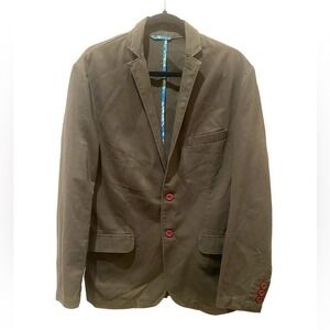 Indigo Nation Green Single Breasted Blazer with Notched Lapel SZ. 48 CM